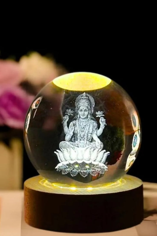 Lord Laxmi 3D Crystal Ball Night Lamp