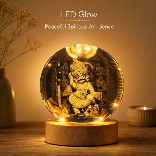 Hanuman ji 3D Crystal Ball LED Night Lamp