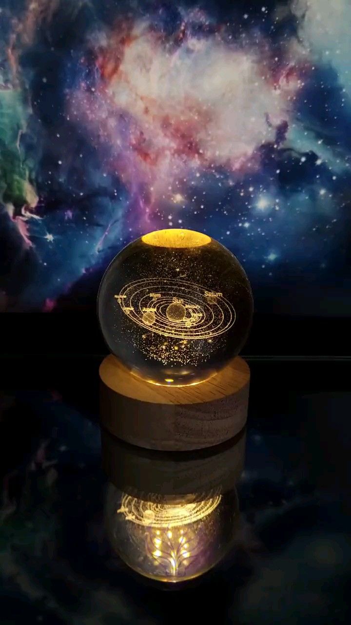 Solar system 3D Crystal ball night lamp