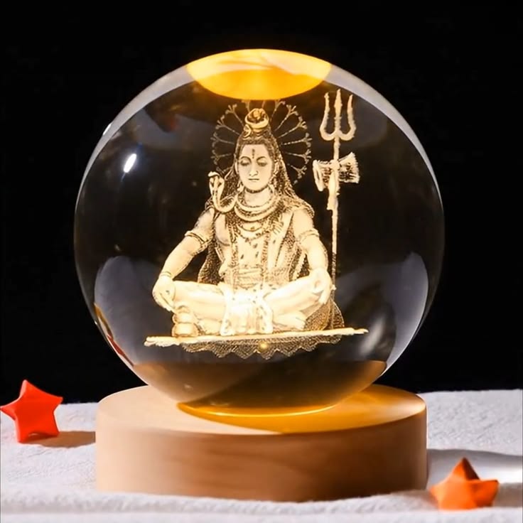 Lord Shiva 3D Crystal Ball Night Lamp