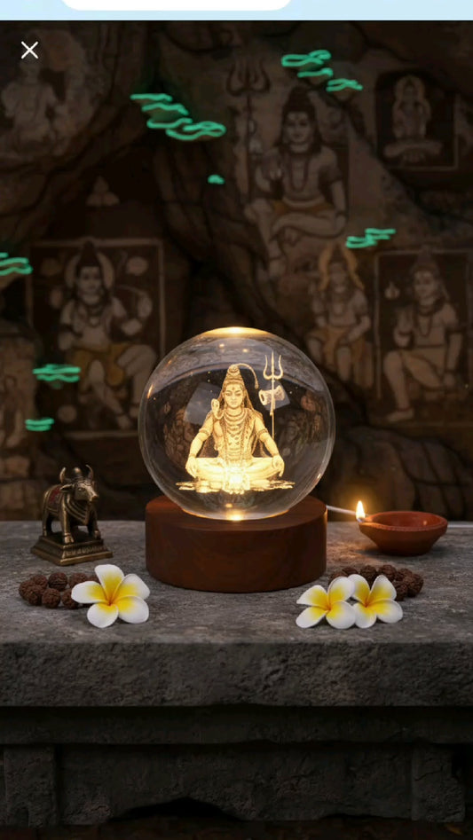 Lord Shiva 3D Crystal Ball Night Lamp