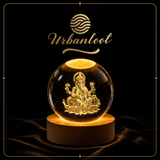 Lord Ganesha 3D Crystal Ball Night Lamp