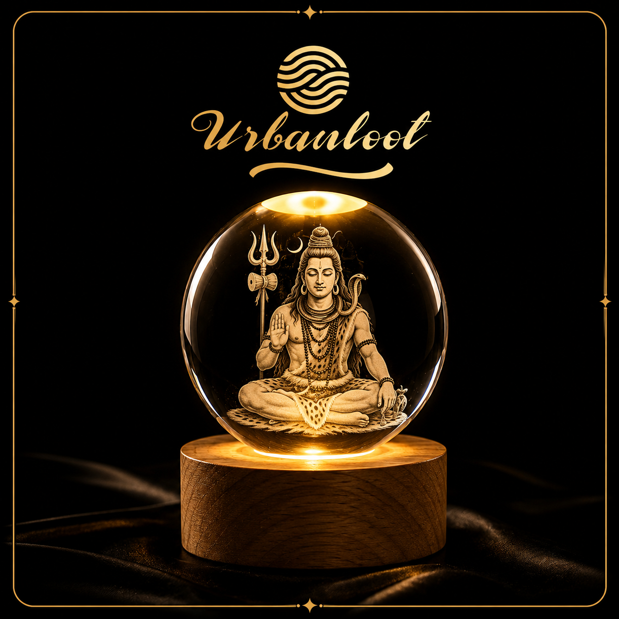 Lord Shiva 3D Crystal Ball Night Lamp