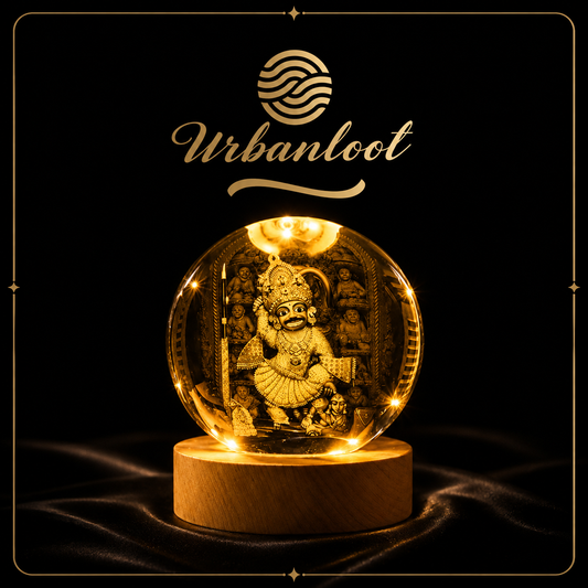 Hanuman ji 3D Crystal Ball LED Night Lamp