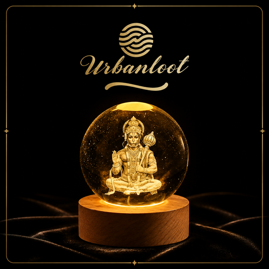 Lord Hanuman 3D Crystal Ball Night Lamp