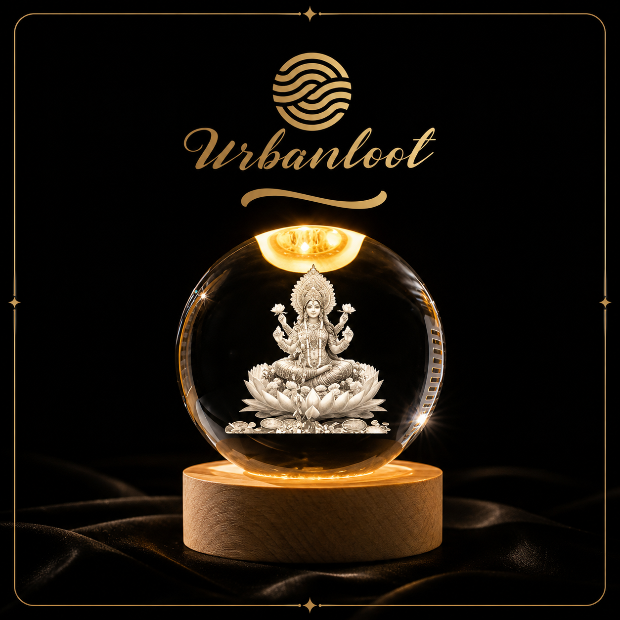 Lord Laxmi 3D Crystal Ball Night Lamp