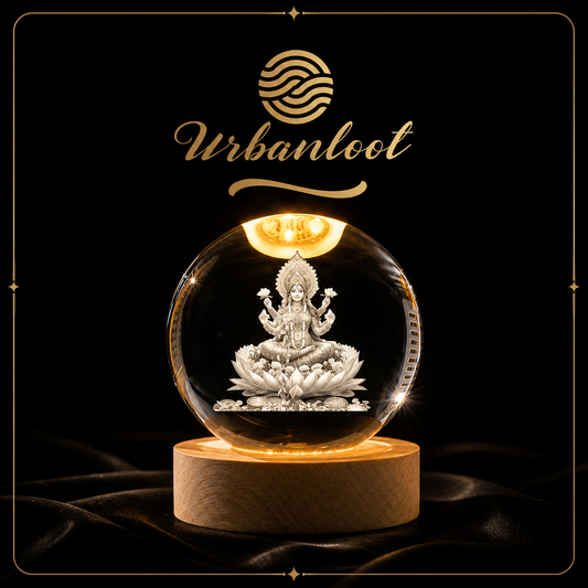 Lord Laxmi 3D Crystal Ball Night Lamp